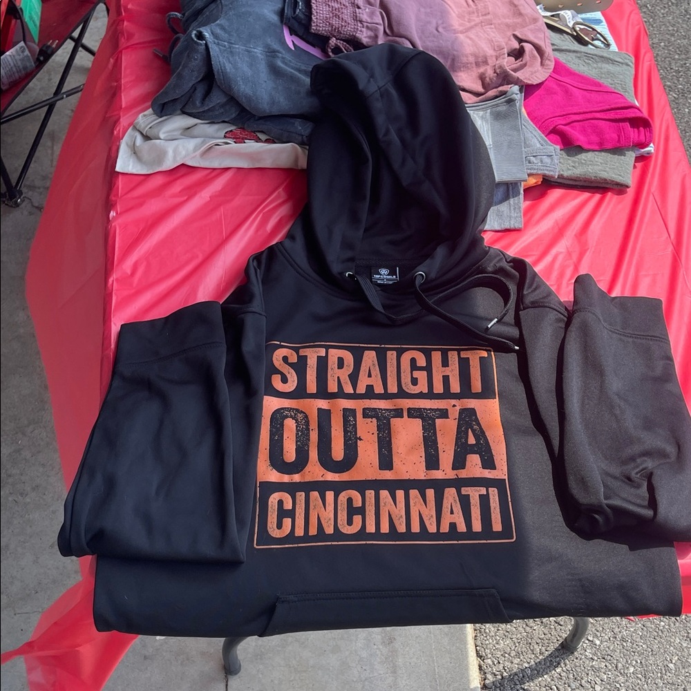 Top of the World Black and Orange Hoodie